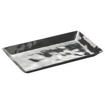 Winco HPO-12 Hammered Steel Oblong Serving / Display Tray 12-5/8&quot; x 7-1/4&quot; x 1&quot;