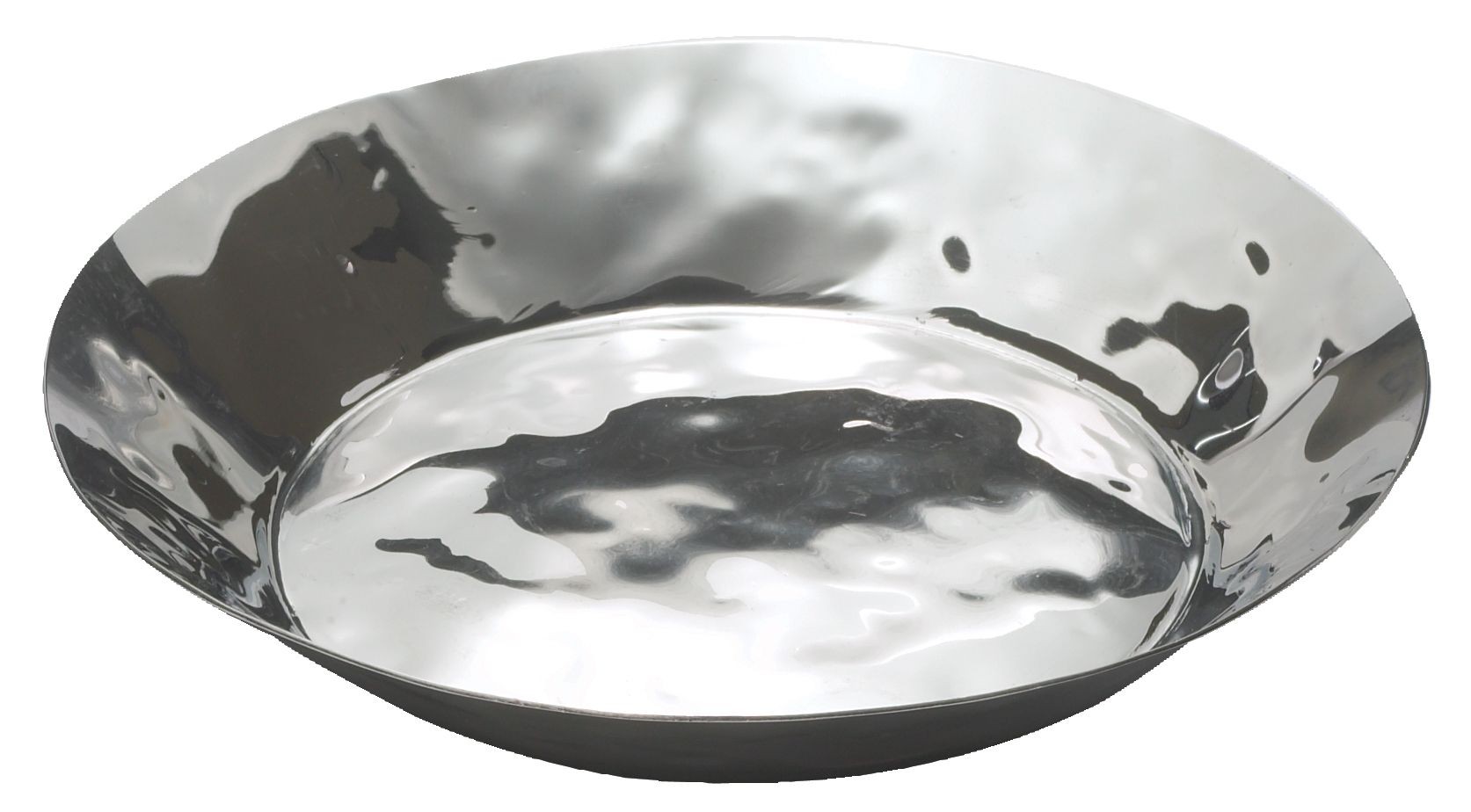 Winco HPR-10 Hammered Steel Round Serving / Display Tray, 10-1/4" Dia. x 1-5/8" H