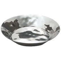 Winco HPR-8 Hammered Steel Round Serving / Display Tray, 8-7/8&quot; Dia. x 1-5/8&quot; H