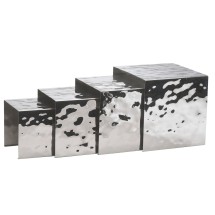Winco HRS-4 18/8 Stainless Steel 4-Piece Display Risers Set