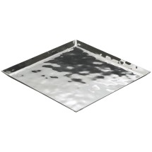 Winco HPS-10 Hammered Steel Square Serving / Display Tray, 10-1/4&quot; x 10-1/4&quot; x 5/8&quot;