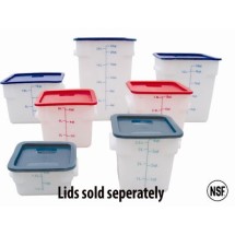 Thunder Group PLSFT002PP White Plastic Square Food Storage Container 2 Qt.