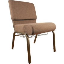 Flash Furniture FD-CH0221-4-GV-005-BAS-GG Hercules Series 21" Extra Wide Plum Church Chair with Gold Vein Frame