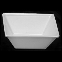 Thunder Group PS5006W Passion White Melamine 23 oz. Square Bowl