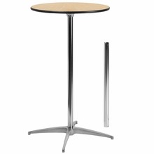 Flash Furniture XA-24-COTA-GG 24" Round Wood Cocktail Table with 30" and 42" Columns