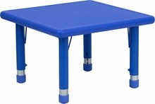 Flash Furniture YU-YCX-002-2-SQR-TBL-BLUE-GG 24" Square Height Adjustable Blue Plastic Activity Table