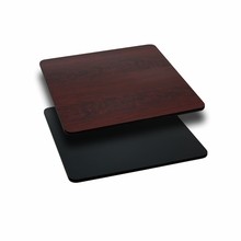 Flash Furniture XU-MBT-2424-GG 24" Square Table Top with Black or Mahogany Reversible Laminate Top