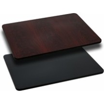 Flash Furniture XU-MBT-2430-GG 24" x 30" Rectangular Table Top with Black or Mahogany Reversible Laminate Top