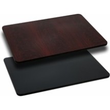 Flash Furniture XU-MBT-2442-GG 24&quot; x 42&quot; Rectangular Table Top with Black or Mahogany Reversible Laminate Top