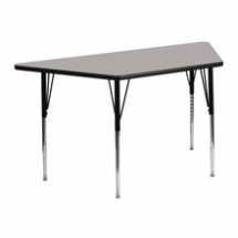 Flash Furniture XU-A2448-TRAP-GY-H-A-GG 24&quot;W x 48&quot;L Trapezoid Activity Table with 1.25&quot; Thick High Pressure Gray Laminate Top and Standard Height Adjustable Legs