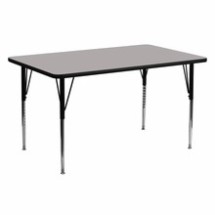 Flash Furniture XU-A2460-REC-GY-H-A-GG 24"W x 60"L Rectangular Activity Table with 1.25" Thick High Pressure Gray Laminate Top and Standard Height Adjustable Legs