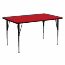Flash Furniture XU-A2460-REC-RED-H-A-GG 24&quot;W x 60&quot;L Rectangular Activity Table with 1.25&quot; Thick High Pressure Red Laminate Top and Standard Height Adjustable Legs