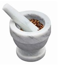 Thunder Group MRGR003 3" Marble Mortar & Pestle Set