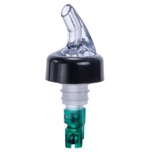 Winco PPA-075 Measuring Pourer with Black Collar, Green Tail and Clear Spout 3/4 oz.