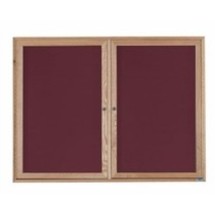 Aarco Products ODC3672-3 3-Door Oak Frame Enclosed Letter Board Message Center, 72&quot;W x 36&quot;H