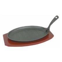 Thunder Group IRBB001 3-Piece Cast Iron Pork Board/Sizzle Platter Set