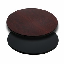 Flash Furniture XU-RD-30-MBT-GG 30" Round Table Top with Black or Mahogany Reversible Laminate Top