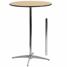 Flash Furniture XA-30-COTA-GG 30" Round Wood Cocktail Table with 30" and 42" Columns