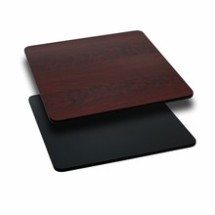 Flash Furniture XU-MBT-3030-GG 30" Square Table Top with Black or Mahogany Reversible Laminate Top
