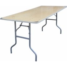 Flash Furniture XA-3072-BIRCH-M-GG 30&quot; x 72&quot; Rectangular Heavy Duty Birchwood Folding Banquet Table with Metal Edges