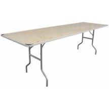 Flash Furniture XA-3096-BIRCH-M-GG 30&quot; x 96&quot; Rectangular Heavy Duty Birchwood Folding Banquet Table with Metal Edges