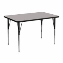 Flash Furniture XU-A3048-REC-GY-H-A-GG 30&quot;W x 48&quot;L Rectangular Activity Table with 1.25&quot; Thick High Pressure Gray Laminate Top and Standard Height Adjustable Legs
