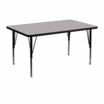 Flash Furniture XU-A3048-REC-GY-T-P-GG 30&quot;W x 48&quot;L Rectangular Activity Table with Gray Thermal Fused Laminate Top and Height Adjustable Preschool Legs