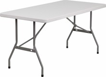 Flash Furniture RB-3060-GG 30"W x 60"L Granite White Plastic Folding Table