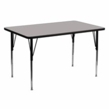 Flash Furniture XU-A3060-REC-GY-H-A-GG 30&quot;W x 60&quot;L Rectangular Activity Table with 1.25&quot; Thick High Pressure Gray Laminate Top and Standard Height Adjustable Legs