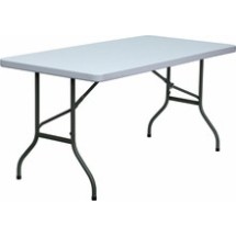 Flash Furniture DAD-YCZ-152-GG 30"W x 60"L Plastic Rectangular Folding Table Granite White