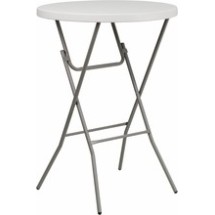 Flash Furniture RB-32RB-BAR-GW-GG 32&quot; Round Granite White Plastic Bar Height Folding Table