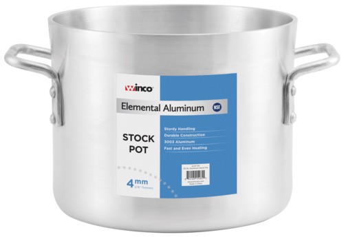 Winco ALST-32 Elemental Aluminum 32 Qt.  Stock Pot, 4mm