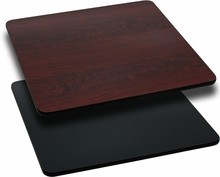 Flash Furniture XU-MBT-3636-GG 36" Square Table Top with Black or Mahogany Reversible Laminate Top