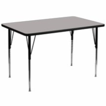 Flash Furniture XU-A3672-REC-GY-H-A-GG 36&quot;W x 72&quot;L Rectangular Activity Table with 1.25&quot; Thick High Pressure Gray Laminate Top and Standard Height Adjustable Legs