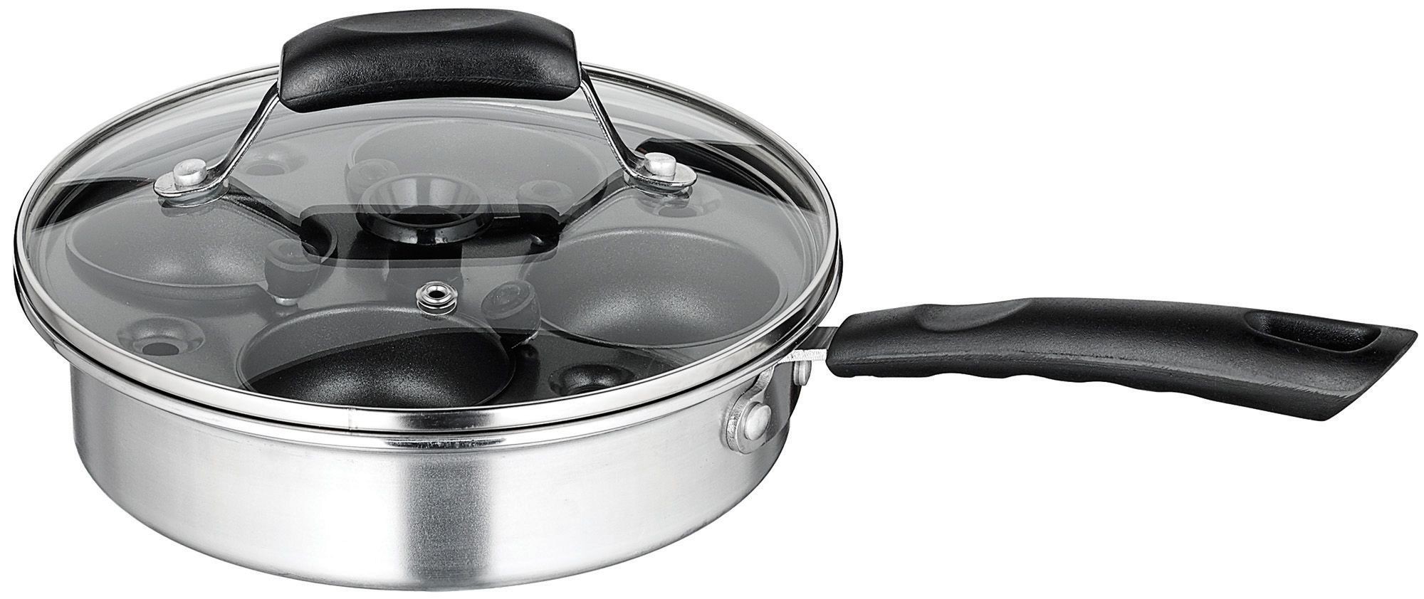 Winco CEP-4 4-Egg Nonstick Poacher With Glass Lid