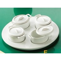 CAC China PT-B4 Gourmet Collection Tray and (4) 2 oz. Oval Jars Set 8-1/4&quot;