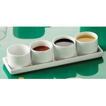 CAC China DT-SQ10 Gourmet Collection 4 Round Bowls with Rectangular Tray Set 9&quot; x 2-1/2&quot;