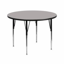 Flash Furniture XU-A42-RND-GY-H-A-GG 42&quot; Round Activity Table with 1.25&quot; Thick High Pressure Gray Laminate Top and Standard Height Adjustable Legs