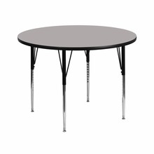 Flash Furniture XU-A42-RND-GY-H-A-GG 42" Round Activity Table with 1.25" Thick High Pressure Gray Laminate Top and Standard Height Adjustable Legs