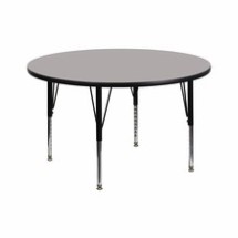Flash Furniture XU-A42-RND-GY-H-P-GG 42&quot; Round Activity Table with 1.25&quot; Thick High Pressure Gray Laminate Top and Height Adjustable Preschool Legs