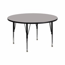 Flash Furniture XU-A42-RND-GY-H-P-GG 42" Round Activity Table with 1.25" Thick High Pressure Gray Laminate Top and Height Adjustable Preschool Legs