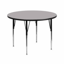 Flash Furniture XU-A42-RND-GY-T-A-GG 42&quot; Round Activity Table with Gray Thermal Fused Laminate Top and Standard Height Adjustable Legs