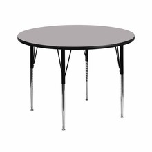 Flash Furniture XU-A42-RND-GY-T-A-GG 42" Round Activity Table with Gray Thermal Fused Laminate Top and Standard Height Adjustable Legs