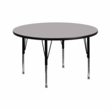Flash Furniture XU-A42-RND-GY-T-P-GG 42&quot; Round Activity Table with Gray Thermal Fused Laminate Top and Height Adjustable Preschool Legs