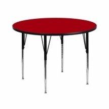 Flash Furniture XU-A42-RND-RED-T-A-GG 42&quot; Round Activity Table with Red Thermal Fused Laminate Top and Standard Height Adjustable Legs