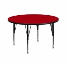 Flash Furniture XU-A42-RND-RED-T-P-GG 42&quot; Round Activity Table with Red Thermal Fused Laminate Top and Height Adjustable Preschool Legs