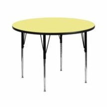 Flash Furniture XU-A42-RND-YEL-T-A-GG 42&quot; Round Activity Table with Yellow Thermal Fused Laminate Top and Standard Height Adjustable Legs
