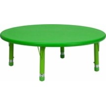 Flash Furniture YU-YCX-005-2-ROUND-TBL-GREEN-GG 45&quot; Round Height Adjustable Green Plastic Activity Table