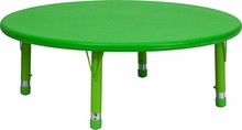 Flash Furniture YU-YCX-005-2-ROUND-TBL-GREEN-GG 45" Round Height Adjustable Green Plastic Activity Table
