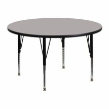 Flash Furniture XU-A48-RND-GY-H-P-GG 48&quot; Round Activity Table with 1.25&quot; Thick High Pressure Gray Laminate Top and Height Adjustable Preschool Legs